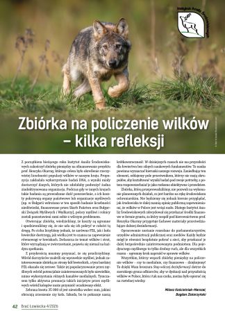 Zbiórka na policzenie wilków – kilka refleksji