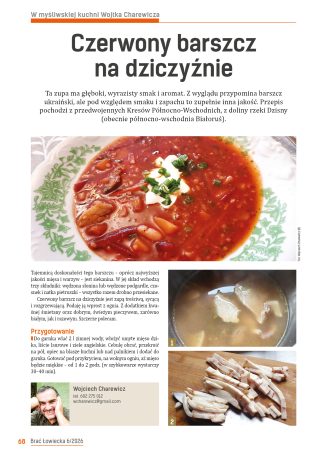 Czerwony barszcz na dziczyźnie