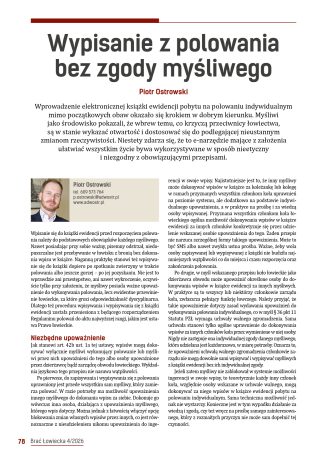 Wypisanie z polowania bez zgody myśliwego
