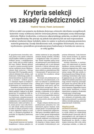 Kryteria selekcji vs zasady dziedziczności