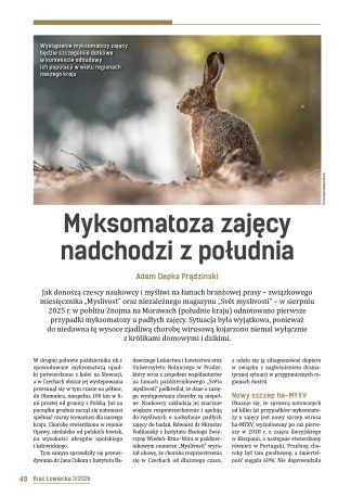 Myksomatoza zajęcy nadchodzi z południa