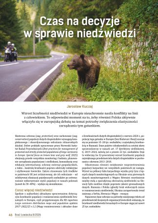 Czas na decyzje w sprawie niedźwiedzi