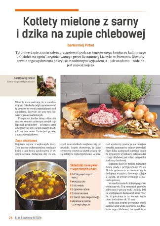 Kotlety mielone z sarny i dzika na zupie chlebowej