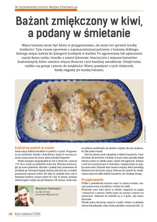 Bażant zmiękczony w kiwi, a podany w śmietanie