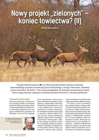 Nowy projekt „zielonych” – koniec łowiectwa? (II)