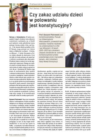 Czy zakaz udziału dzieci w polowaniu jest konstytucyjny? Rozmowa z Ryszardem Piotrowskim