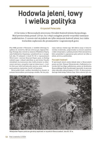 Hodowla jeleni, łowy i wielka polityka