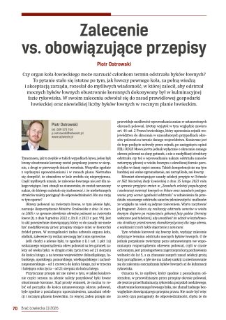 Zalecenie vs. obowiązujące przepisy