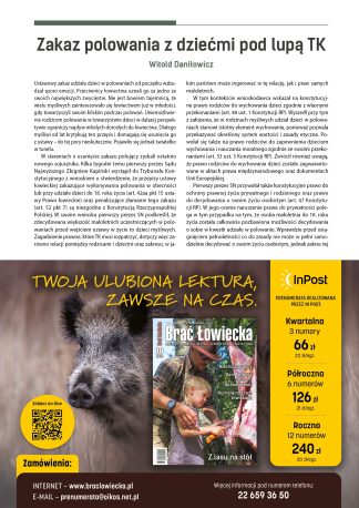Zakaz polowania z dziećmi pod lupą TK